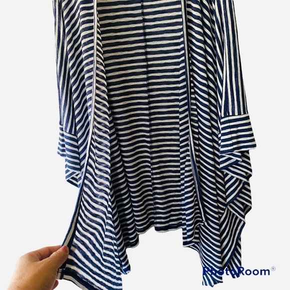 Liz Claiborne  Open Front BLUE/white  Cardigan Sweater/Poncho Size 2X/3X - Picture 4 of 8